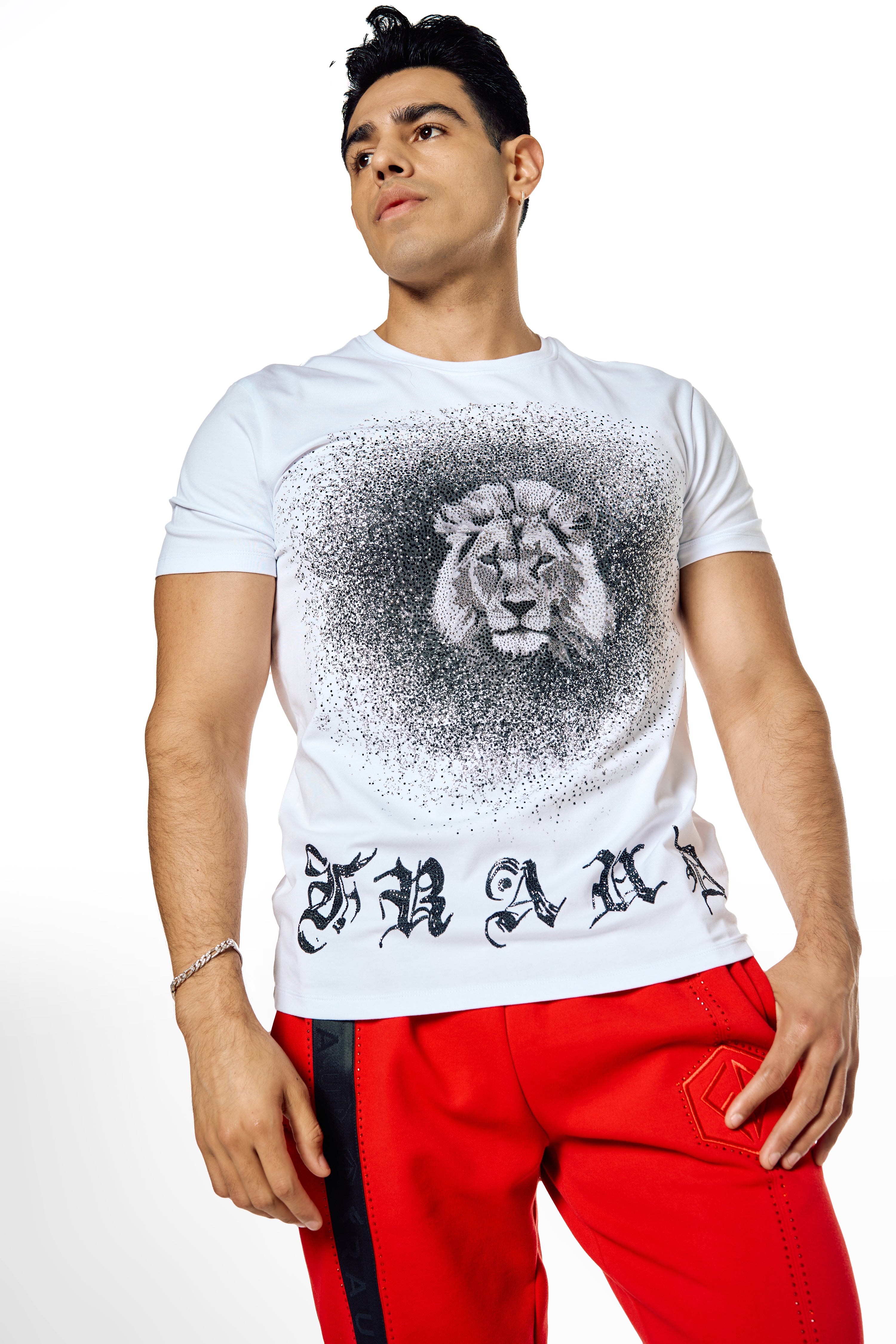 T-SHIRT ROUND NECK SS WITH CRYSTALS LION CIRCUS