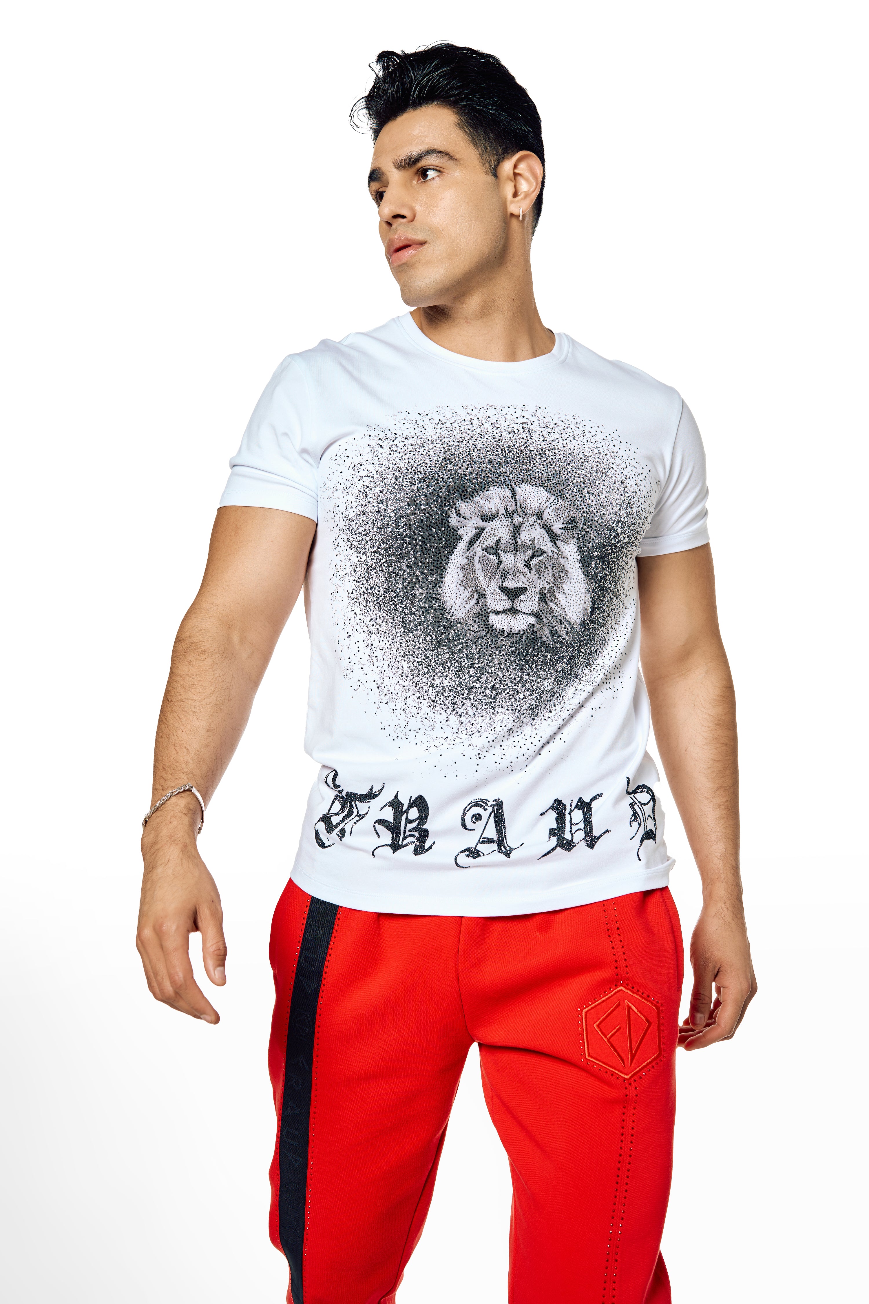 T-SHIRT ROUND NECK SS WITH CRYSTALS LION CIRCUS