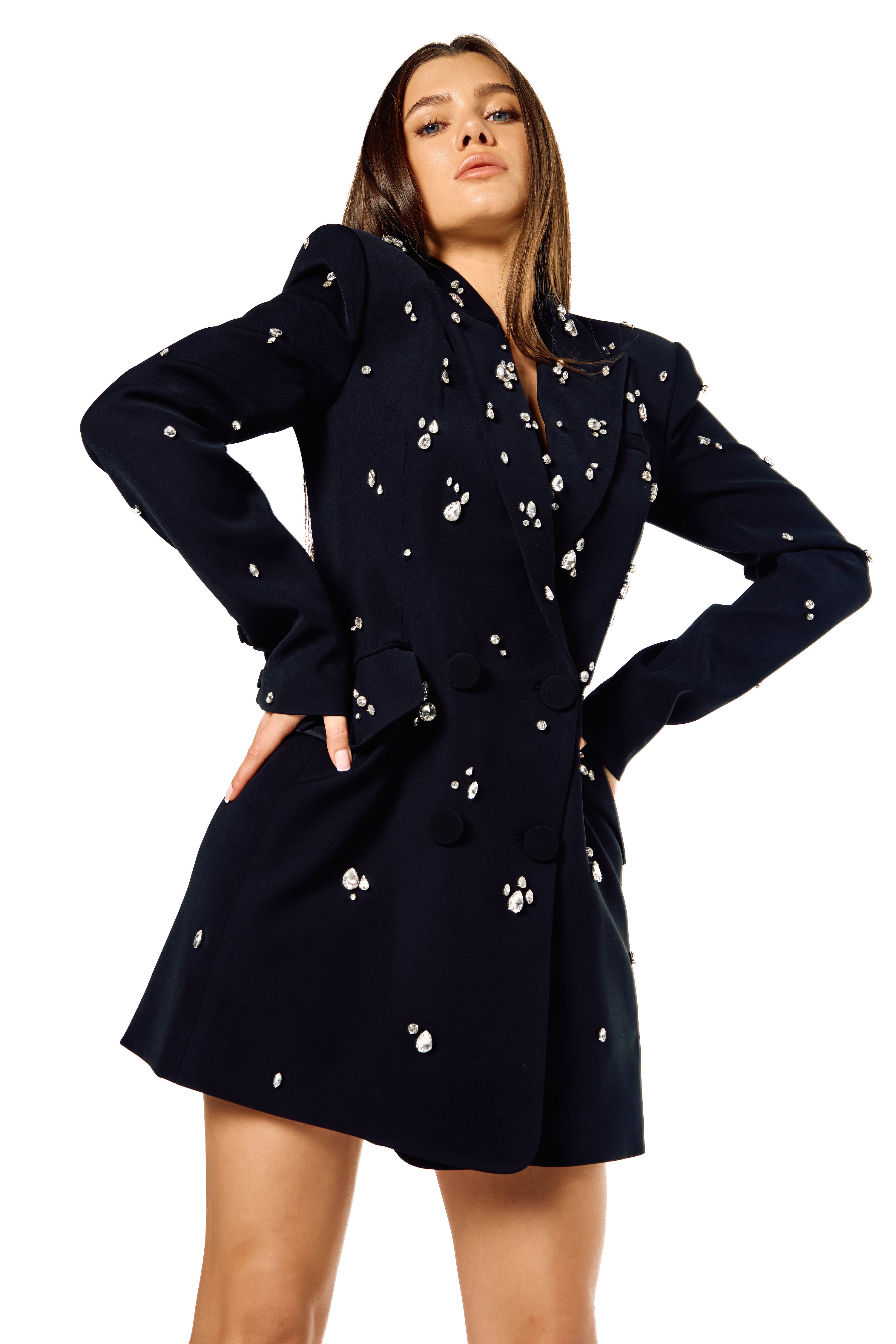 BLACK KRISTAL BLAZER DRESS